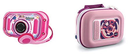 VTech KidiZoom Touch 5.0 pink – Kinderkamera mit Touchscreen, Selfie- und Videofunktion, Effekten, Spielen und vielem mehr – 5-12 Jahren & KidiZoom Tragetasche pink - Vtech 417369 Kinderkamera, Pink