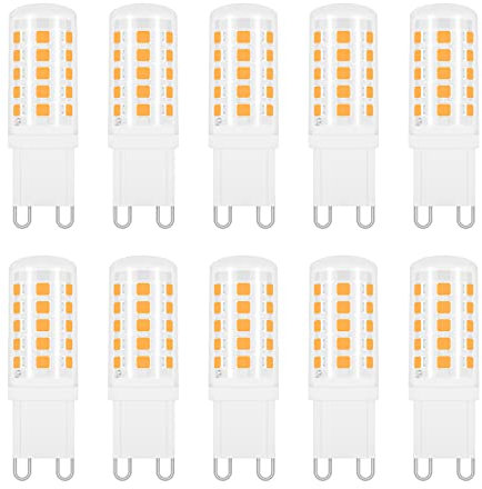 G9 LED 4W Warmweiß 2700K, 400LM, G9 33W 40W Halogenlampe Ersetzt, Stiftsockellampe LED Warmweiss für Spiegelleuchte Kristallleuchter Tischlampe, Nicht Dimmbar, 10er-Set