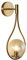 KCO Applique murale en forme de globe en verre doré en forme de goutte d'eau - Applique murale vintage sans fil pour escalier, salle de bain, chambre à coucher (doré + ambre)