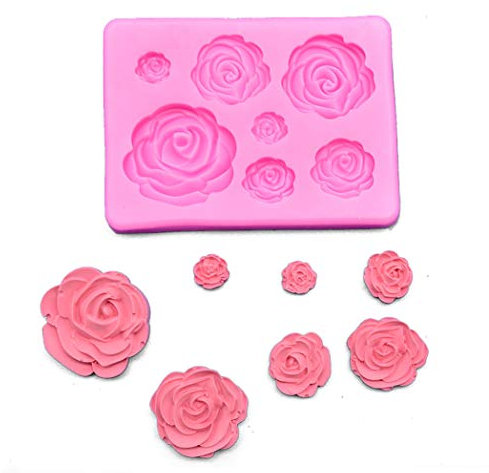 Sundaylike life Schimmelfondant Verschönerung Zuckerblätter Silikon-Schimmelpillow Rose Cakes Schokolade Dekor Küche, Essen & Trinken Kleine Kuchenform Silikon (White, One Size)