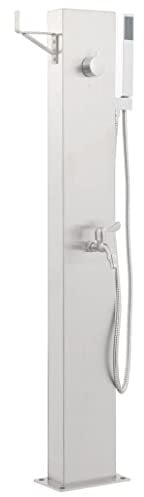 INLIFE Gartendusche mit Wasserhahn 110 cm Edelstahl