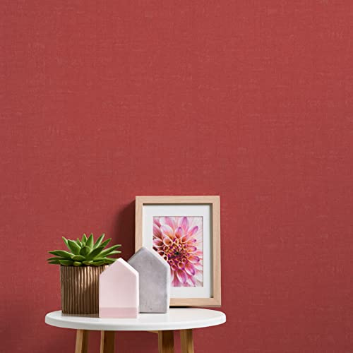 A.S. Création Nara 387462 Plain Non-Woven Wallpaper 10.05 m x 0.53 m Made in Germany Red