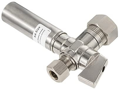 EFIELD 1/4 Turn Stop Straight Valve, 1/2 Nominal (5/8 OD) Compression x 3/8 OD With Stainless Steel Water Hammer Arrestor Chrome Plated Brass