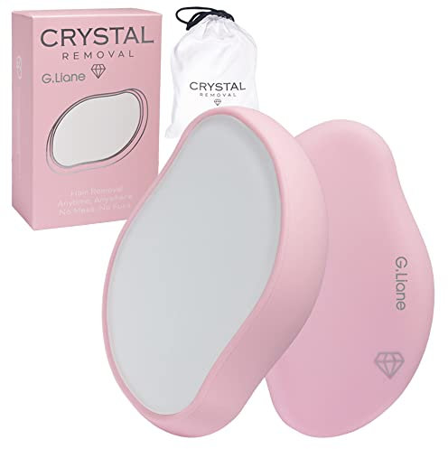 G.Liane Kristall-Haar-Radiergummi, Kristall-Haarentferner, Nano Glas Haarentfernerstein, wiederverwendbarer schmerzloser Haarentfernungsdepilator für schnelle seidig glatte Haut(rosa)