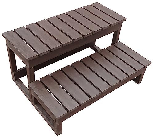 DOCIM Vasca idromassaggio Spa Steps, Spa Step 2 Livelli Vasca da Bagno all'aperto Garden Yard Pool Ladder