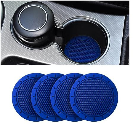 CGEAMDY Porte Gobelet Voiture, Porte Gobelet Universel en Silicone pour Voiture, Antidérapant Et Durable, 7cm de Diamètre, Accesoire Voiture Intérieur (Marine)