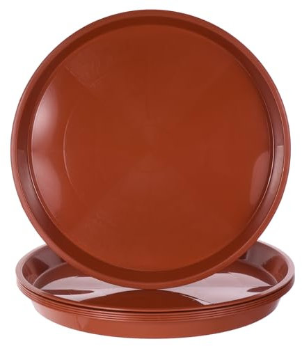 PATIKIL 6 Pack Large Plastic Plant Saucer, 22 Inch/56cm Plant Tray for Pots Round Plant Dish Plant Drip Trays Water Tray for Indoors Outdoors Garden, Red