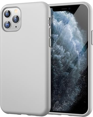 JETech Silicone Case for iPhone 11 Pro Max 6.5-Inch, Silky-Soft Touch Full-Body Protective Phone Case, Shockproof Cover with Microfiber Lining (Light Grey)