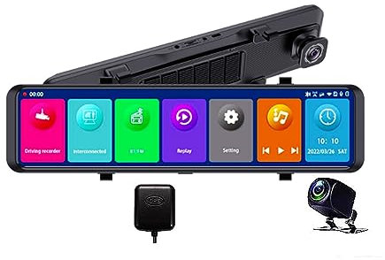 4K Dash Cam Front And Rear,Built-In Wifi GPS 4K+1080P Dual Dash Camera for Cars,12 Inch Display Dashcam,Night Vision,Parking Monitor,None