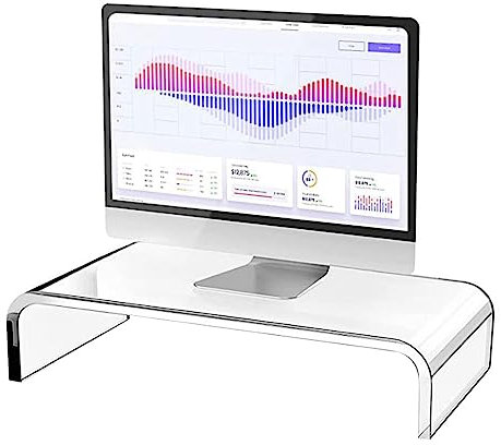Support D'ordinateur Portable en Acrylique Transparent, Bureau pour Moniteur Ordinateu, Organisateur Table Support Bureau Robuste en Acrylique pour Ordinateur Portable