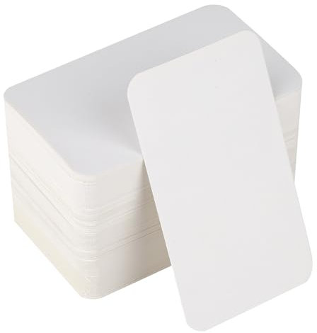 200 Stück Blanko Papier Karten, 200g/m² Visitenkarten Papier, Spielkarten, Blanko Karteikarten zum Selbstgestalten, Kraftpapierkarten, Grußkarten, Wortkarte, DIY-Etiketten, 9 x 5,2 cm (Weiß)