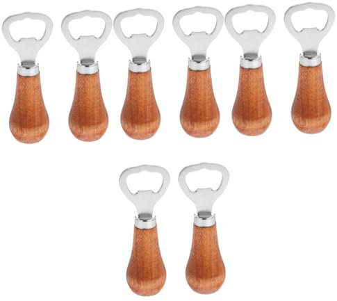 MAGICLULU 8stücke Holzgriff Flaschenöffner Für Bier Und Softdrinks Stilvoller Und Robuster Flaschenöffner Für Partys Und Praktische Und Tragbare Getränkeöffner