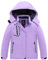 Wantdo Giacca da Sci Montagna Invernale Parka da Neve Caldo con Cappuccio Cappotto da Snowboard Giubbotto Impermeabile Bambina Viola Chiaro 152-158
