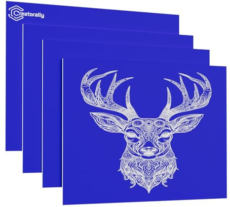 Creatorally Laser Material, Gravurschilder Rohlinge 30x20 cm 1,3mm, Kunststoffplatte zum Gravieren 4 Stück Gravierbar Gravurplatten für Namensschild Haustür DIY (Weiß auf Blau)