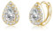 SLUYNZ 925 Sterling Silber CZ Teardrop Creolen Ohrringe für Damen Wassertropfen Creolen Ohrringe Huggie (B-Gold)