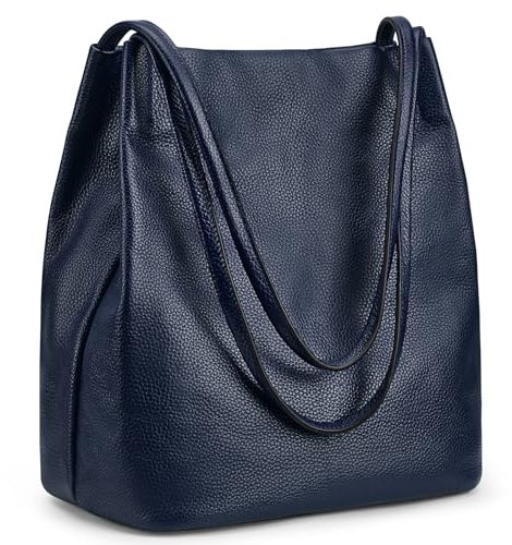 Kattee Damen Handtaschen und Tragetaschen aus weichem Echtleder Schultertasche mit magnetischem Druckknopfverschluss oben Groß