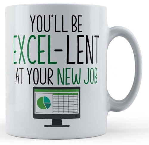 Father Fox - Excel-Lent at New Job - Spreadsheet Colleague, Co-Worker Leaving Gift Mug, Ceramic, 11fl.oz.