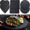 SQAQS 6PCS Assiettes en Ardoise, Amour, Carré, Rond, Dessous de Verre en Ardoise (Amour, Carré, Rond)