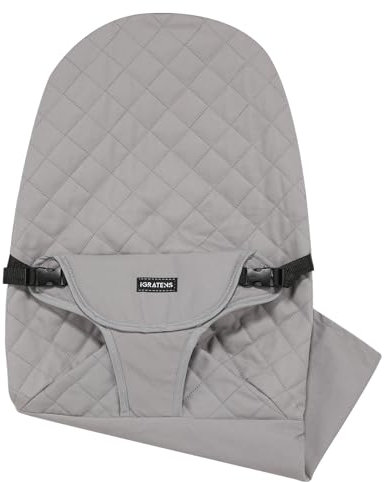iGRATENS Stoffsitz für Babywippe – Baby Björn, Babywippenbezug, kompatibel mit Balance Soft & Bliss Modell, 100% Baumwolle, hautfreundlich, maschinenwaschbar, Grau