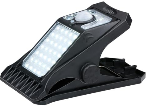 Grundig Solarleuchten Garten Clip - Gartenleuchten Solar mit Bewegungsmelder - Gartenleuchte mit Kaltweißlicht - 3 verschiedene Lichtmodi - LED-Außenbeleuchtung Batteriedauer 6-8 Stunden
