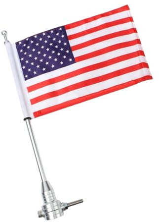 Pôle de Drapeau américain, Poteau de Drapeau de Moto avec Drapeau américain Motorcycle côté arrière Mount de Drapeau américain 25x17cm