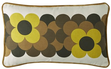 Orla Kiely Kissen – Retro-Blumenstreifen – 100 % Baumwolle 30 cm x 50 cm (Düne: 30 x 50 cm)