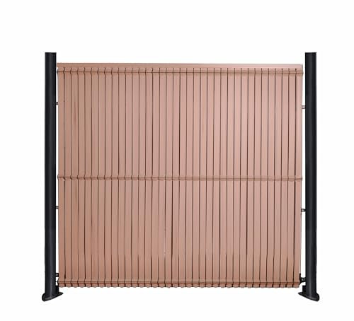 Stockcloture - Kit de ocultación de láminas de PVC para panel de malla rígida de malla 55 brisa de vista, altura 1 m53 x 2 m50 color bambú