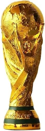 Fmarche Trophée d'or de Football Trophée de Coupe du Monde Réplique de Coupe du Monde Collection de Souvenirs de Décorations pour Maison Bureau Cadeaux pour Fans 27CM
