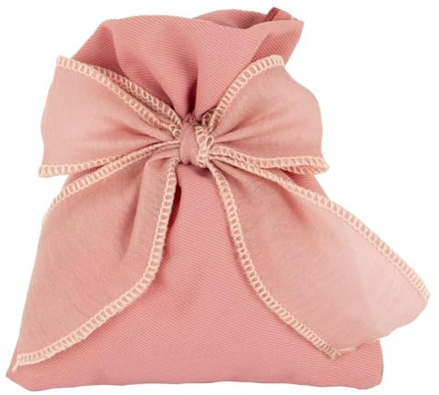 Lotto di 12 Sacchetti portaconfetti in Cotone Vari Colori 10x12 cm BOMBONIERA Porta Confetti (Rosa Antico con Fiocco)