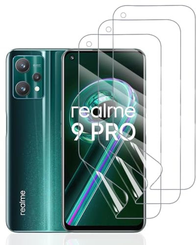 Hhfcryst Protector de Hidrogel Protector para Realme 9 Pro, 3 Piezas TPU Protectores de Pantalla HD Transparente Suave (Vidrio no templado)