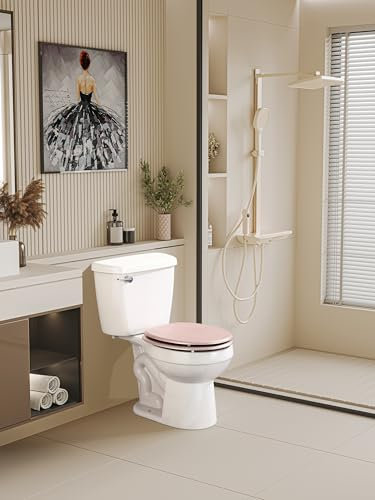 Spot on dealz 18 Stylish & Durable MDF Glitter Coating Toilet Seat – Add a Touch of Glamour to Your Bathroom Stylish Bathroom Accessory Luxury Toilet seat (Rose Gold)