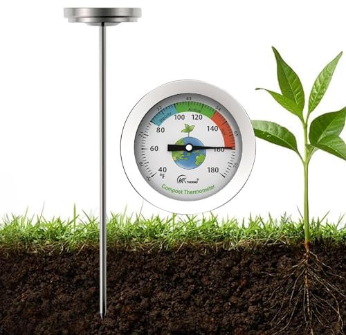 Generic Kompost-Thermometer - Analog, 17,8 cm (7 Zoll), Garten-Boden-Thermometer, Edelstahl, Outdoor