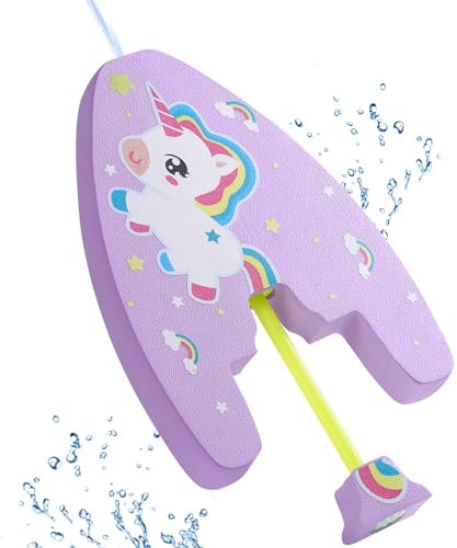 HeySplash Schwimmbrett für Kinder Erwachsene, Schwimmhilfe Schwimmen Kickboard mit Wassersprüher, Schwimmbretter Schwimmnudel Kinder ab 3-6, Schwimmboard Schwimmtraining Schwimmen mit Griffen, Lila