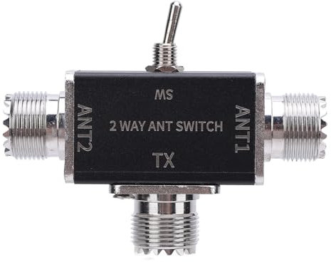 2 Way CB HAM Antennae Switch, Aluminum Alloy, 1-30MHz, 100W, for IC 705 Shortwave Radio, Foldable Tripod, Silicone Pads, with Reverse Polarity Safety