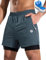 Nepest Mountainbike Hose Herren Kurz MTB Shorts Gepolstert 4D Mit Tasche Radhose Radlerhose Fahrradhose Staubig Blau,XXL