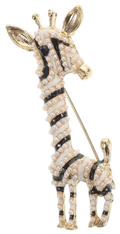 Veemoon Broche Girafe Perles Accessoire Animalier pour Costumes et Vêtements Élégants