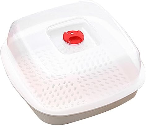 FUNNETOYU Professional Microwave Steamer for Food Practical Fish Steamer with Ventilation Heat Insulation Handle for Cooking Vegetables Dim Sum and Poultry