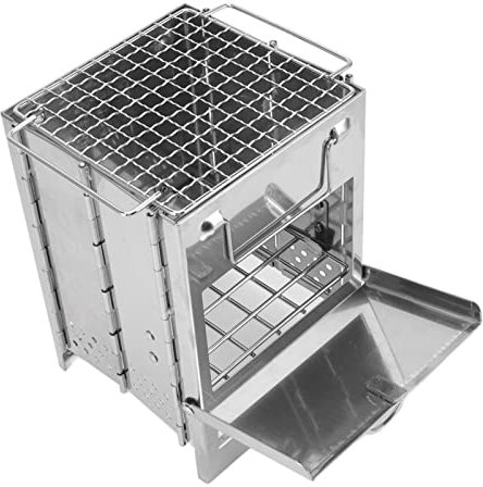 PNAJFUEL Grillkamin, 14 X 14 X 21 cm Laptop-Grillrost, Ideal Für Camping, Garten, Balkon, Multifunktionaler Holzkohlegrill