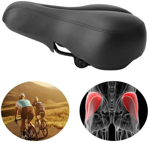 Fydun Premium Comfort Rennradsattel Ergonomisches Weiches Kissenpolster Atmungsaktiv S Absorbierend für Schwarz (Alles schwarz)