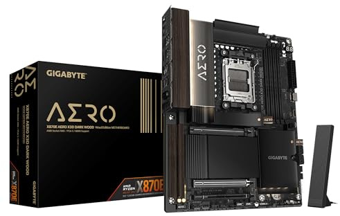 GIGABYTE X870E AERO X3D DARK WOOD Motherboard - Supports AMD Ryzen 9000 CPUs, 16+2+2 Phases Digital VRM, up to 9000Hz DDR5 (OC), 2xPCIe 5.0 + 2xPCIe 4.0, Wi-Fi 7, 5GbE LAN, USB 4