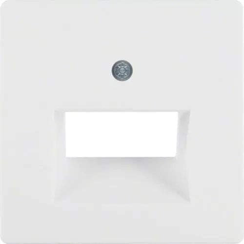 Hager q.1 – Plaque centrale communication pour 2RJ Blanc polaire