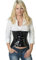 fapedo Korsett Corsage Korsage Corset Taillen Lack schwarz 40