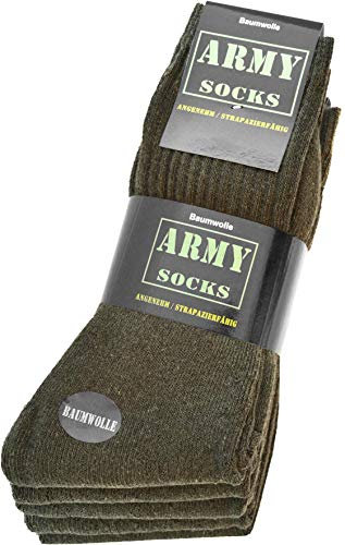 normani 10 Paar Herren Army-Sportsocken – Robuste Arbeitssocken, Sportsocken & Wandersocken aus strapazierfähiger Baumwolle Größe 43/46