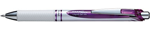 Pentel EnerGel Pearl Deluxe Retractable Liquid Gel Ink Pen, 0.7mm Point, Violet Ink.