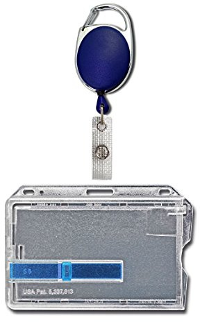 1x Ausweisset Ausweis-Set - Ausweisjojo Jojo Zipper oval + Kartenhülle mit Ausschieber - Kartenhalter Ausweis Hülle horizontal Schutzhülle Namensschild Ausweishalter Kunststoff