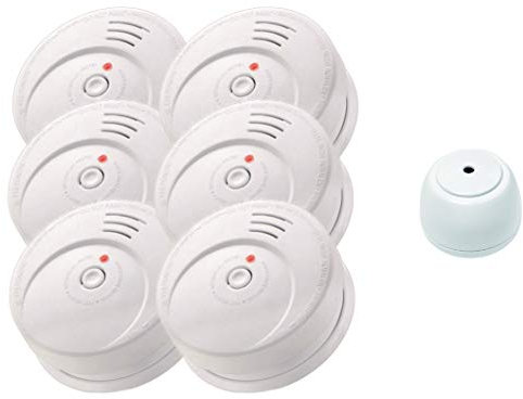 Jeising Sicherheits Set GS506 G 6er Set Rauchmelder/Brandmelder/ 10 Jahre Batterie KRIWAN Zertifiziert EN14604 + gratis Wassermelder GS158