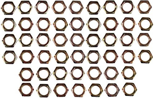 Creative Hobbies ELY233 – Stahl Sechskant-Mutter-Verschlüsse – gelb verzinkt, passend für 1/8IP Standard-Lampenrohre, Hardware DIY Reparaturteil – 50 Stück