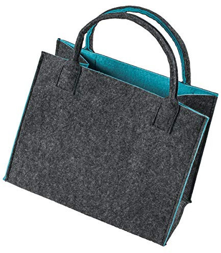 LaFiore24 Hochw. Filztasche Einkaufstasche Filz Shopper Festival Damen Handtasche grau-türkis