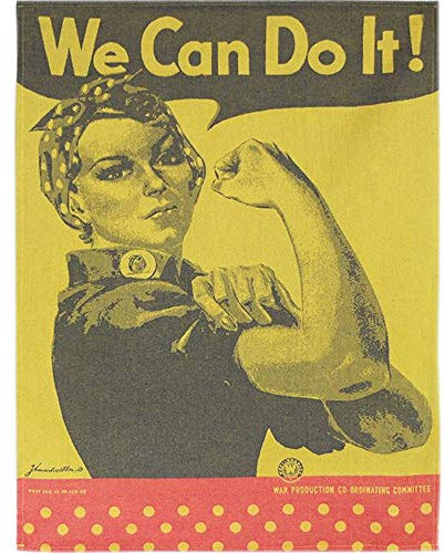 Moutet Torchon Küchenhandtuch Geschirrtuch Handtuch, hochwertige Baumwolle in Frankreich gewebt, limitiertes Motiv We can do it (Rosie The Riveter)