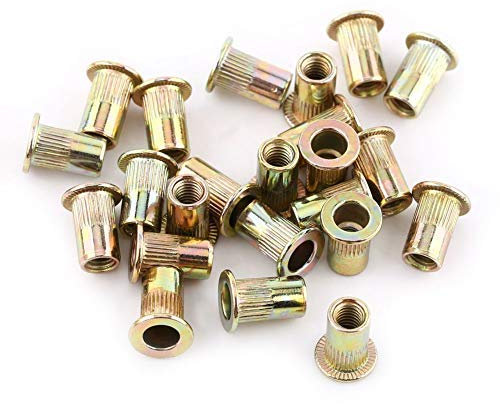 100 / 20Pcs M3-M12 Acier au Carbone Fileté Plat Rivet écrou Bride Rivnut Attache Nutsert(M3/100pcs)